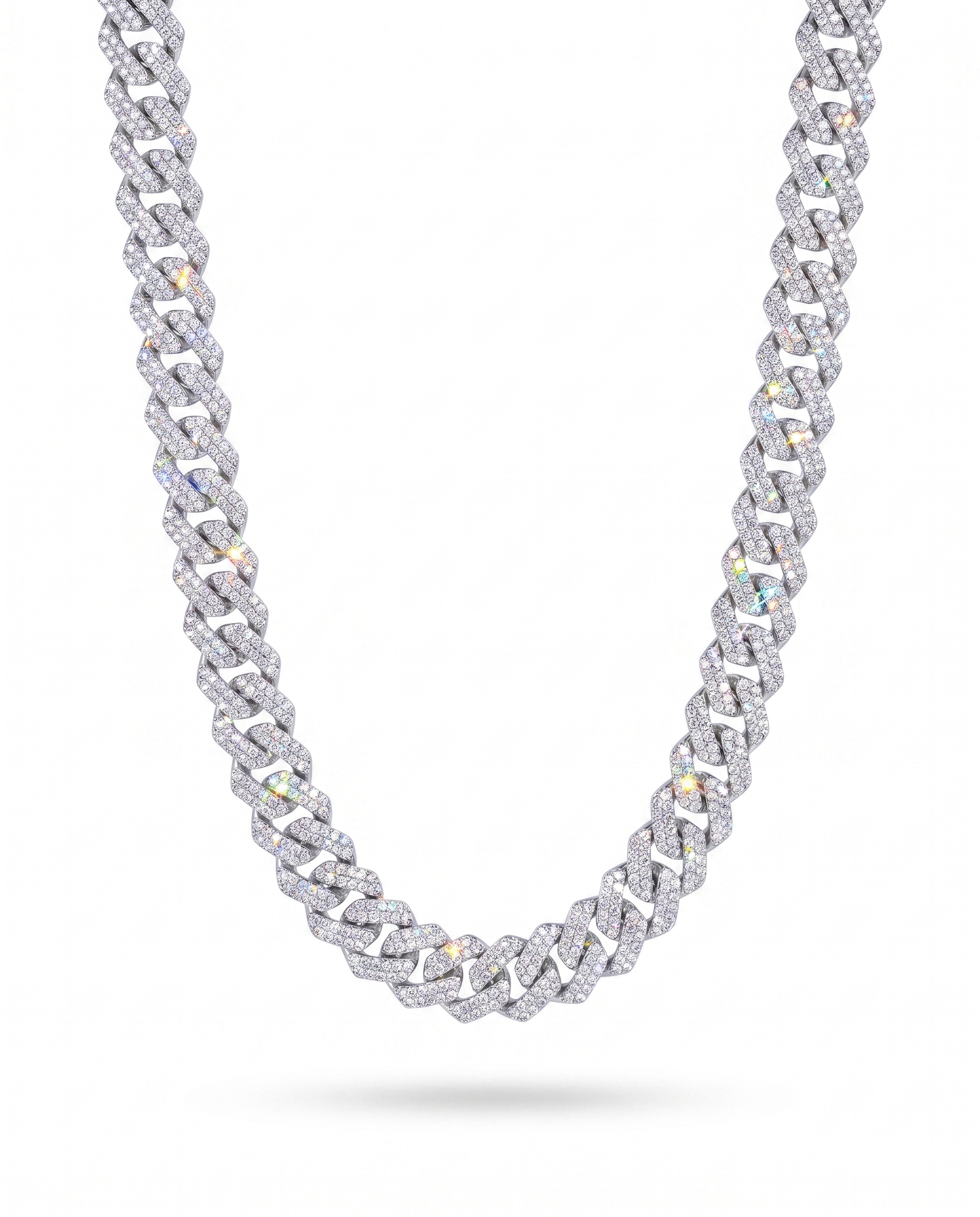 Moissanite Iced Cuban Link Chain 14K Gold (BIG SIZES)