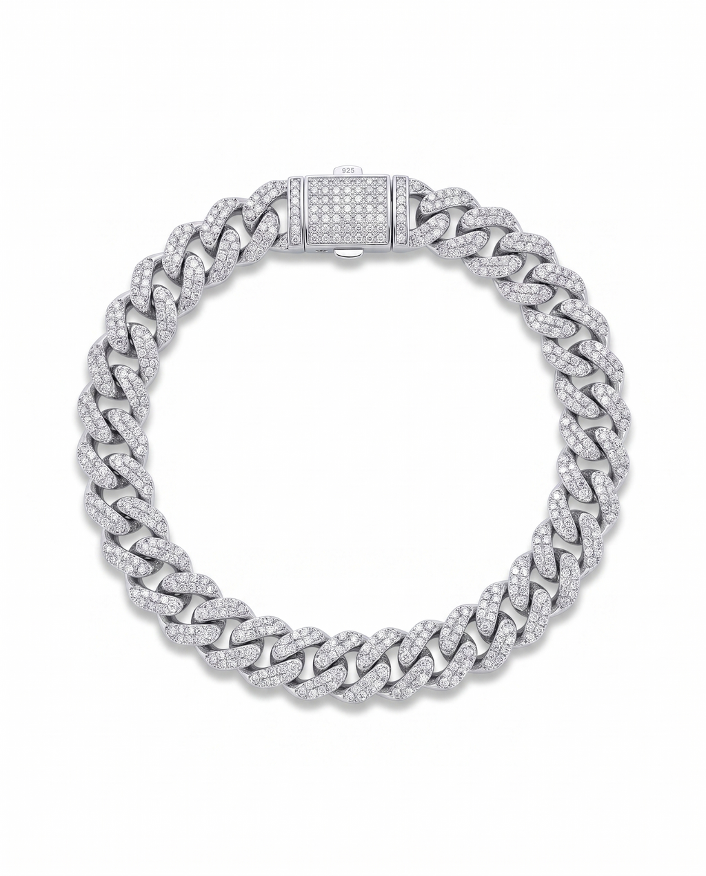 Moissanite Iced Cuban Link Bracelet 14K Gold (ALL SIZES)