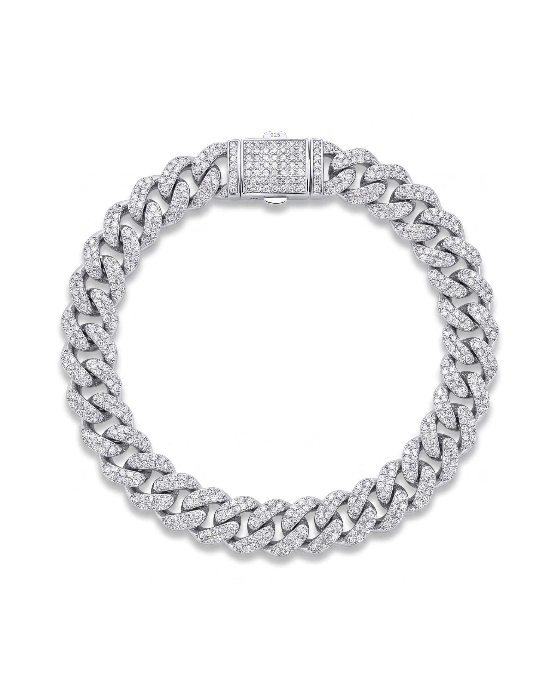Moissanite Iced Cuban Link Bracelet 14K Gold (ALL SIZES)