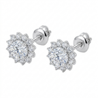 Moissanite Cluster Stud Earrings 14K Gold - 14K Gold - MONTIÈR moissanite jewelry