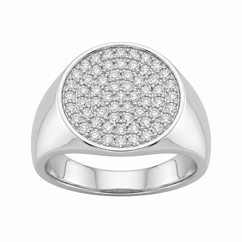 Moissanite Signet Ring 14K Gold - 14K Gold - MONTIÈR moissanite jewelry