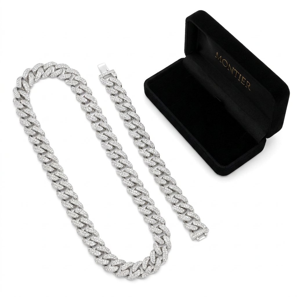VVS Cuban Link Chain and Bracelet Bundle 14K Gold