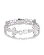 Moissanite Iced Out Infinity Cross Cuban Bracelet - 14K Gold - MONTIÈR moissanite jewelry