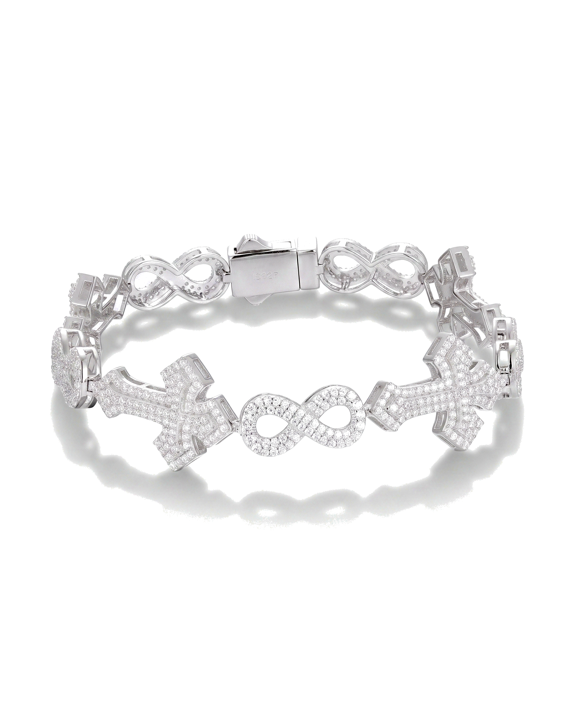 Moissanite Iced Out Infinity Cross Cuban Bracelet