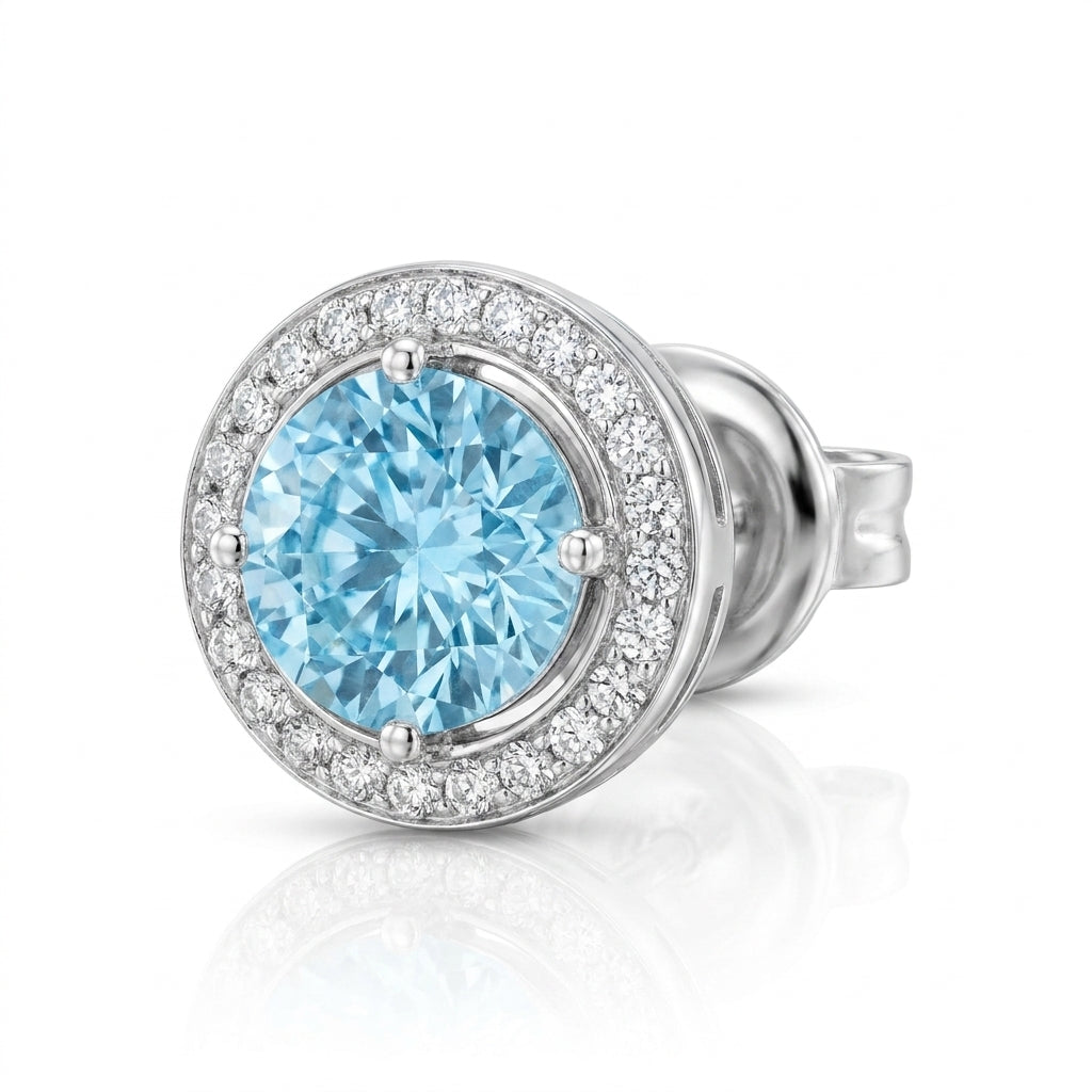 Light Blue Cluster Earrings