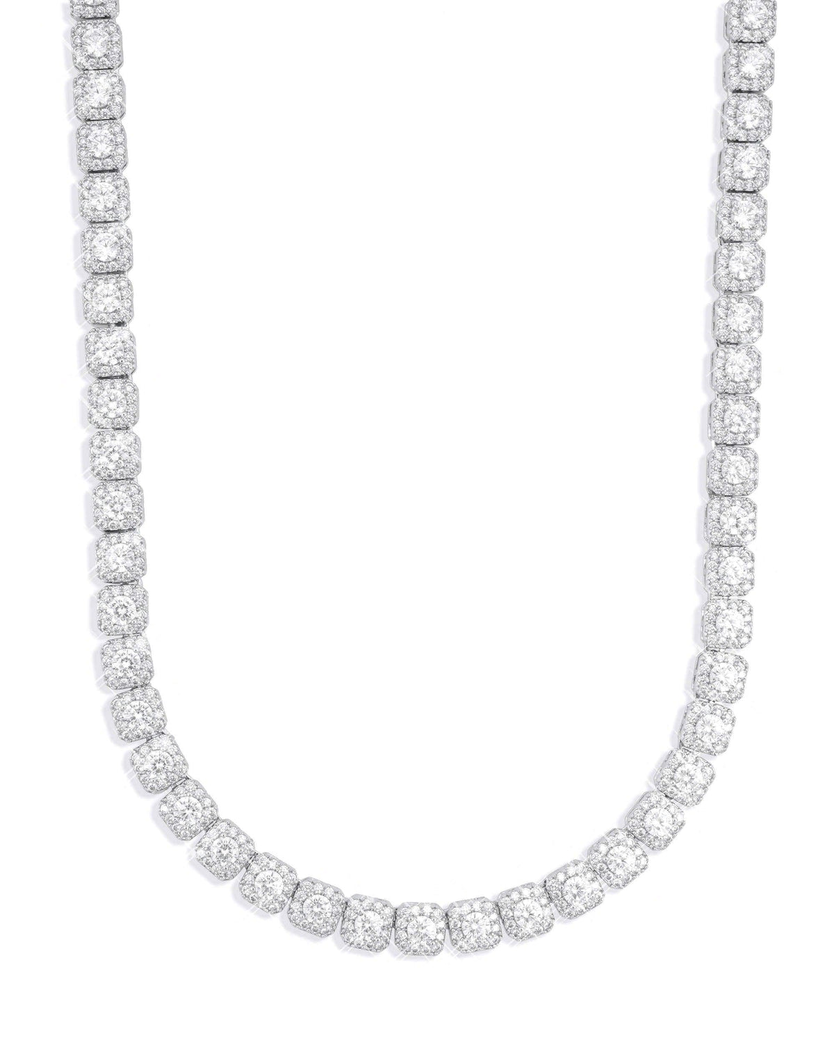 6MM Clustered Tennis Chain & Bracelet Set, 14K Gold Plated - view 5