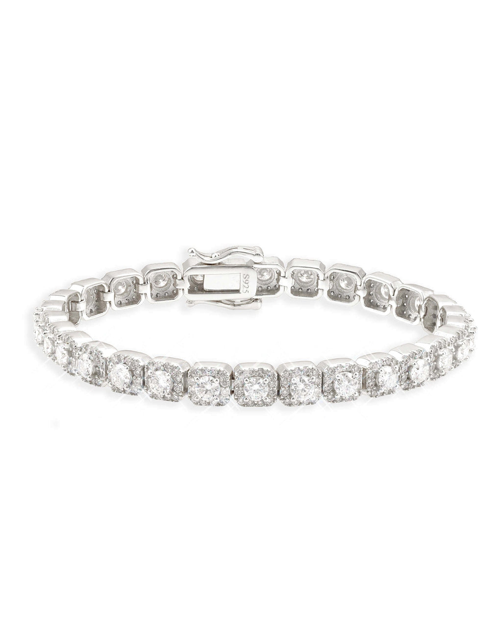 6MM Clustered Tennis Chain & Bracelet Set, 14K Gold Plated - view 6