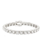 6MM Clustered Tennis Chain & Bracelet Set, 14K Gold Plated - view 6