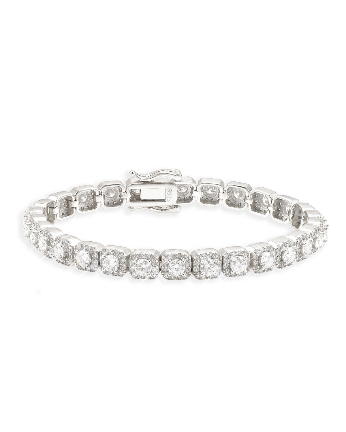 6MM Clustered Tennis Chain & Bracelet Set, 14K Gold Plated - view 6