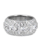 Iced Out 5-Layer Band Ring, 14K Gold Plated by Montièr