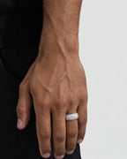 Iced Out 5-Layer Band Ring, 14K Gold Plated - view 2