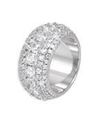 Iced Out 5-Layer Band Ring, 14K Gold Plated - view 3