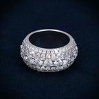 Iced Out 5-Layer Band Ring, 14K Gold Plated - view 4