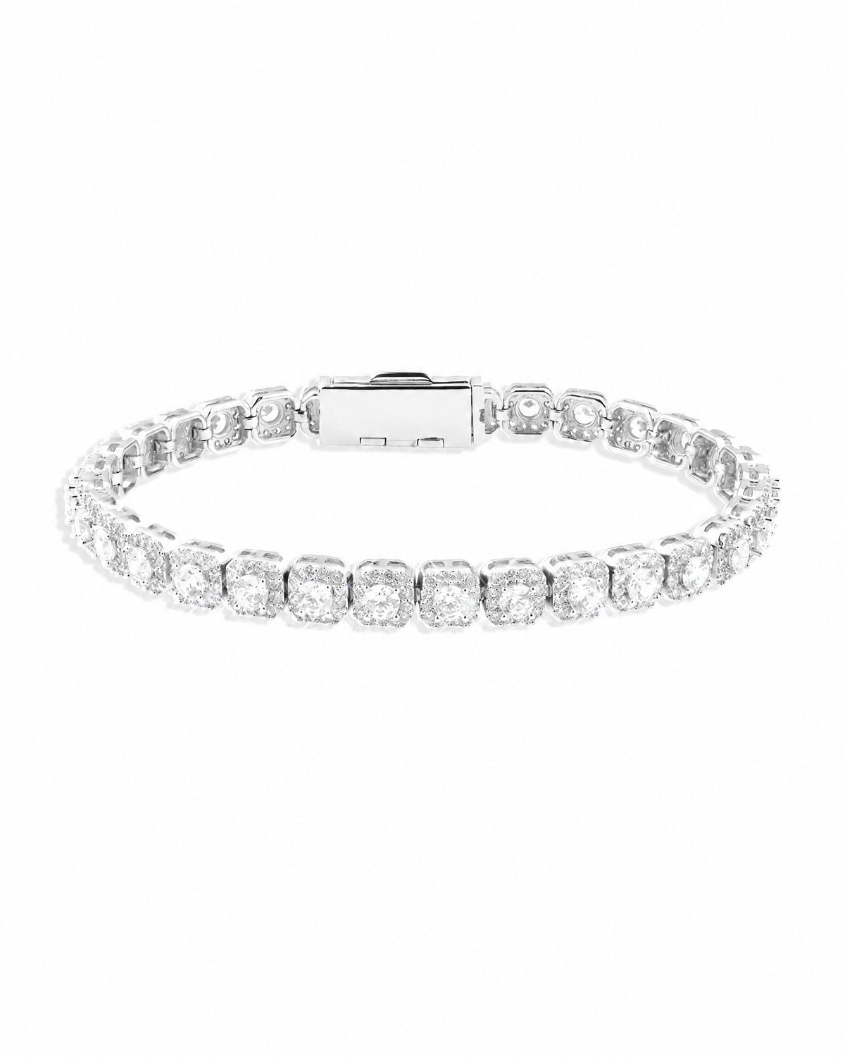 6MM Clustered Tennis Bracelet, 14K Gold Plated by Montièr
