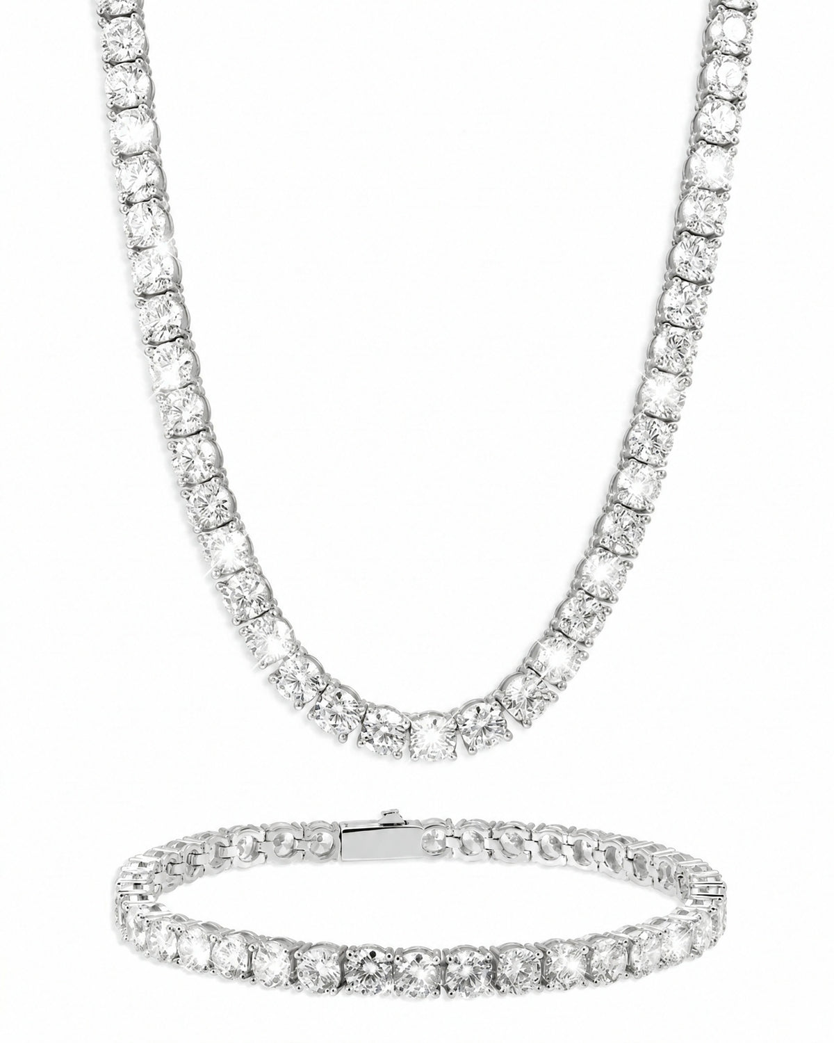 5MM Tennis Chain & Bracelet Set, 14K Gold Plated by Montièr