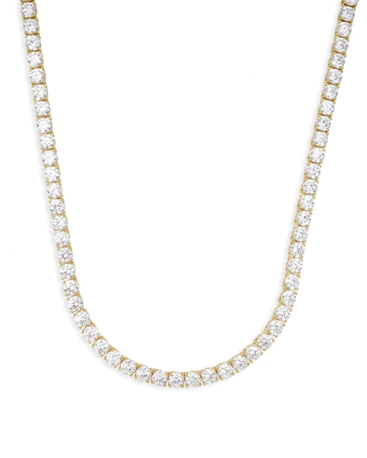 5MM Tennis Chain & Bracelet Set, 14K Gold Plated - view 4