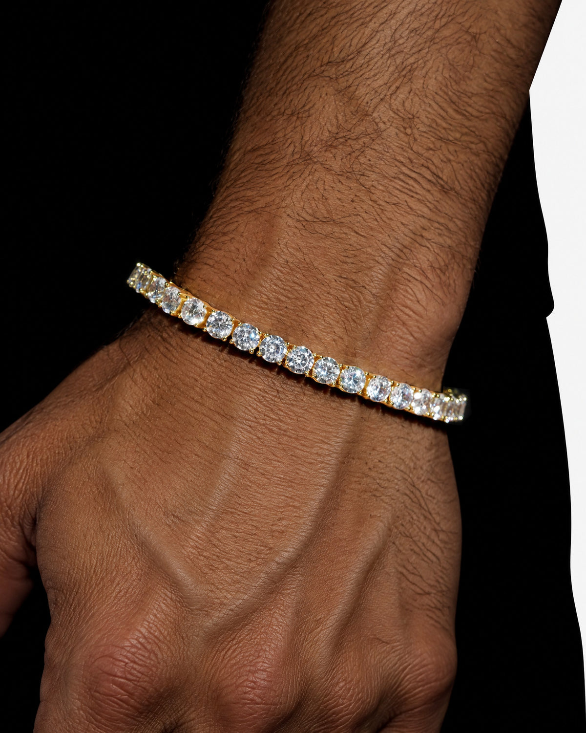 5MM Tennis Chain & Bracelet Set, 14K Gold Plated - view 7