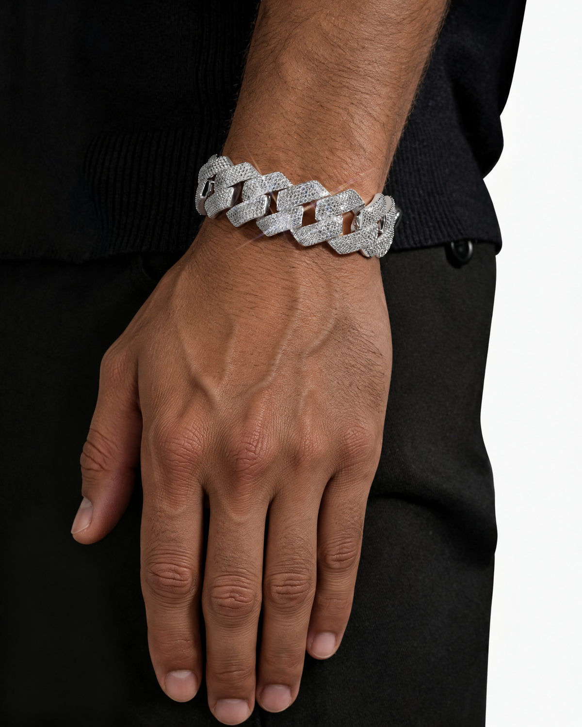 20MM Cuban Link Chain & Bracelet Set, 14K Gold Plated - view 8