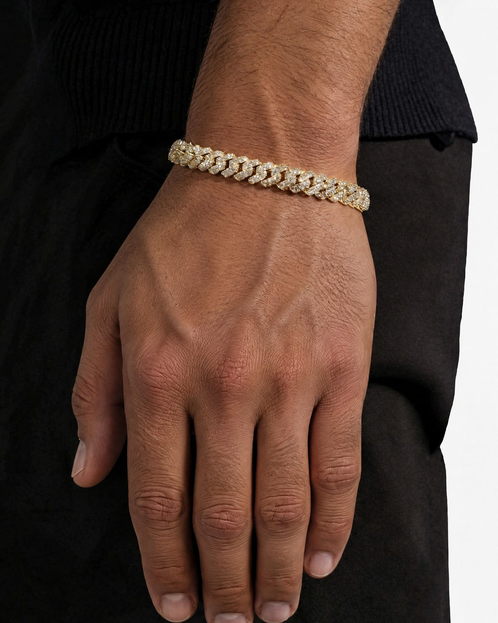 8MM Cuban Link Chain & Bracelet Set, 14K Gold Plated - view 8