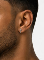 Cross Stud Earrings, 14K Gold Plated - view 2