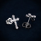 Cross Stud Earrings, 14K Gold Plated - view 4