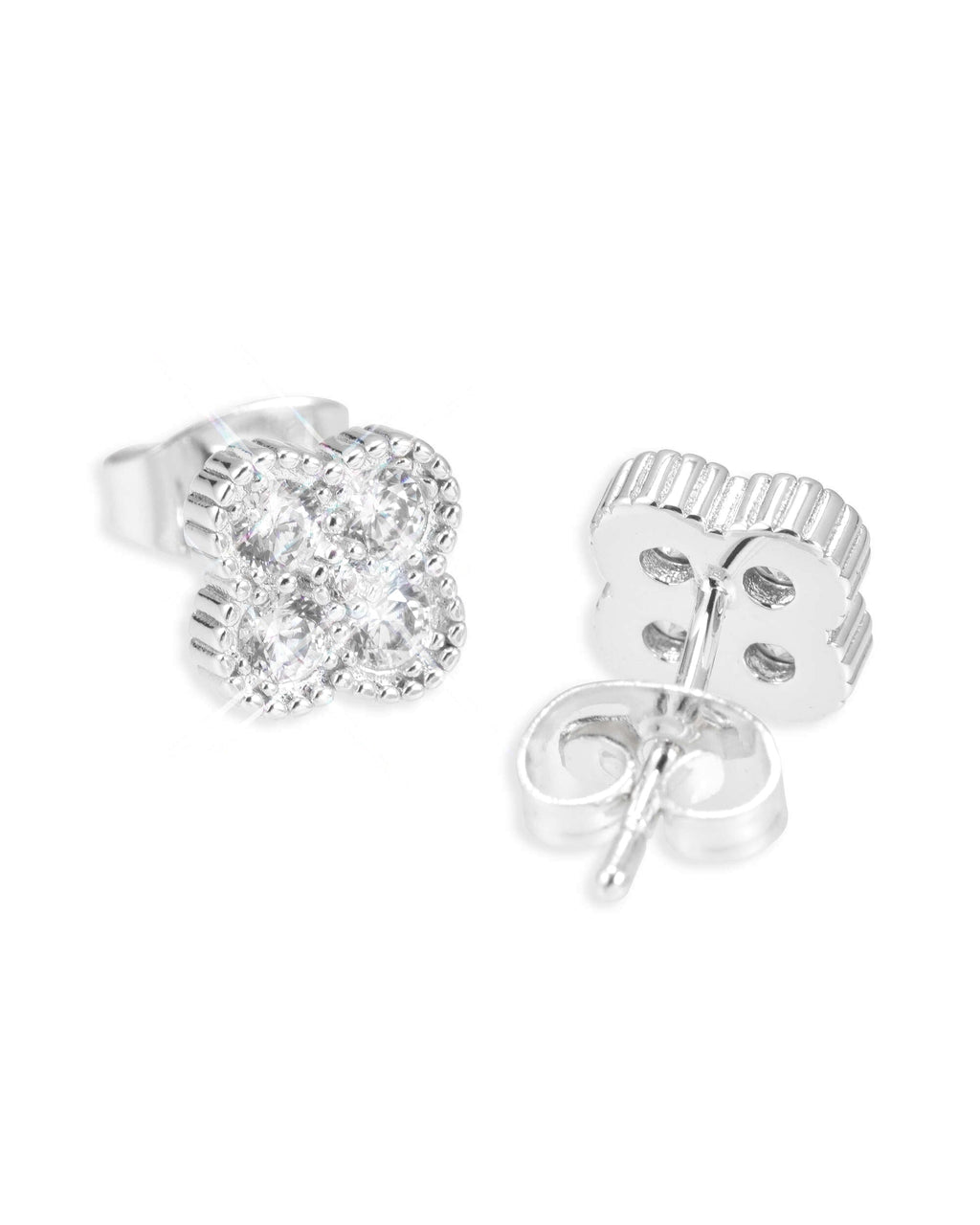 6MM Four-Leaf Stud Earrings, 14K Gold Plated by Montièr