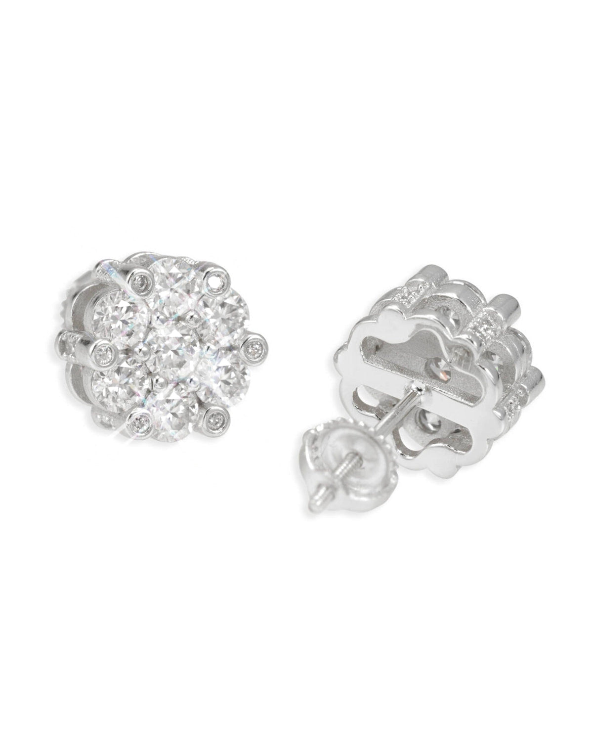 7MM Flower Cluster Stud Earrings, 14K Gold Plated by Montièr