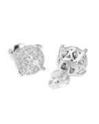 10MM Halo Stud Earrings 14K Gold PVD plating over 925 Sterling Silver VVS Moissanite