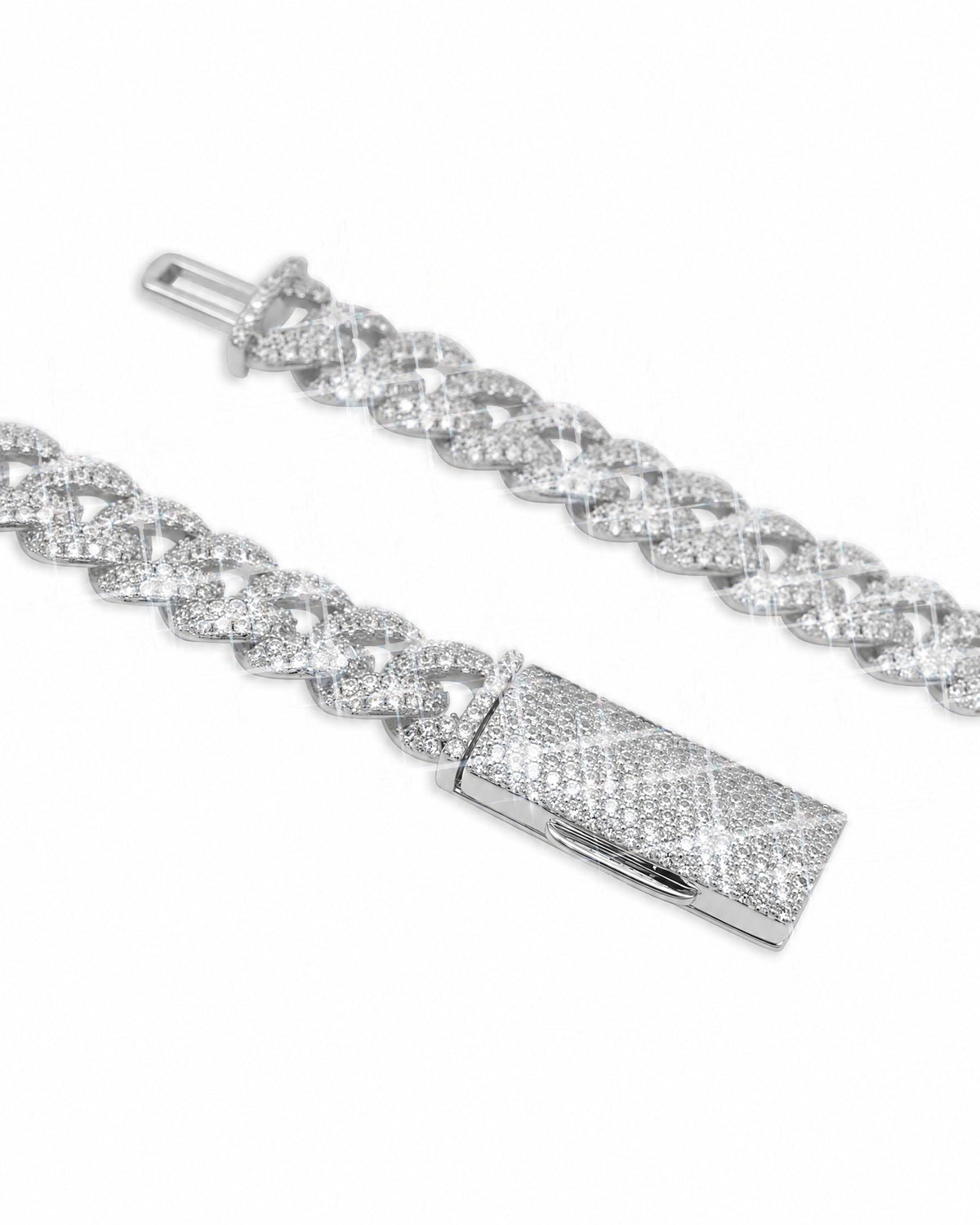 10MM Miami Cuban Link Chain Gold Plated Moissanite Close-Up Detail