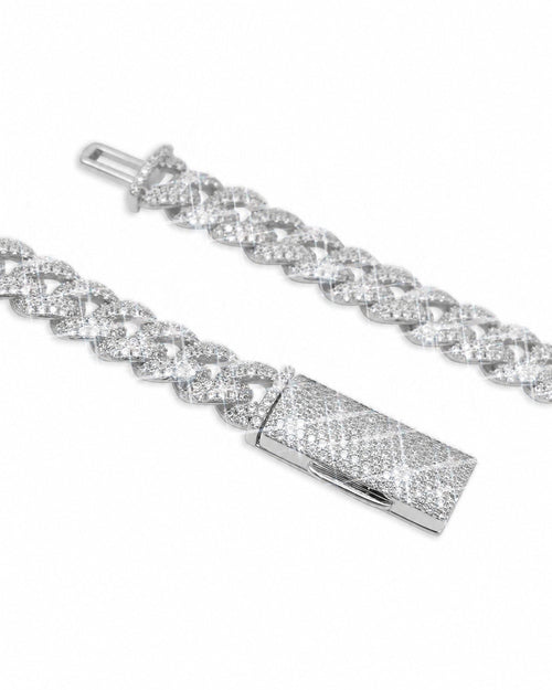 10MM Miami Cuban Link Chain Gold Plated Moissanite Close-Up Detail