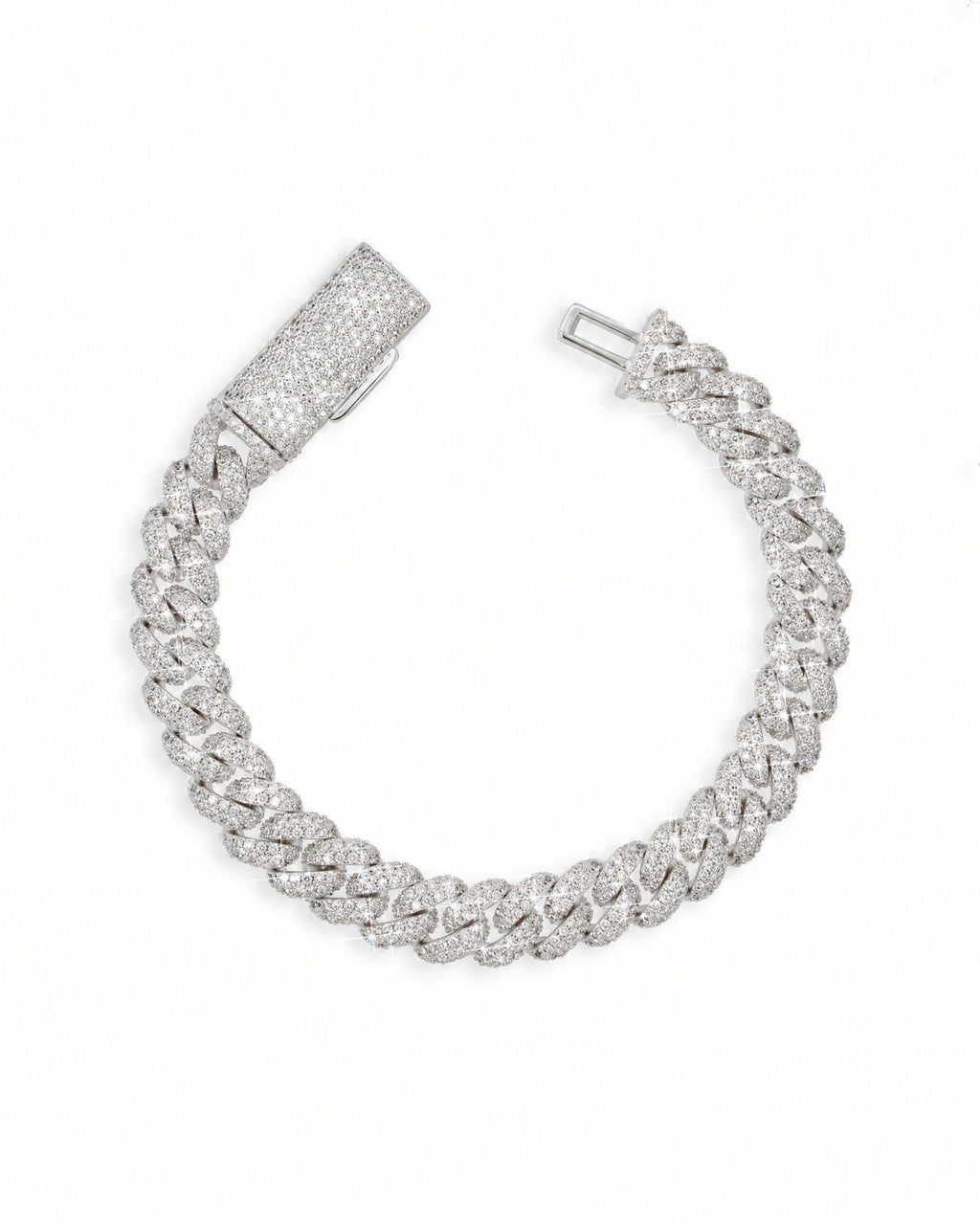 10MM Miami Cuban Link Bracelet 14K Gold PVD plating over 925 Sterling Silver VVS Moissanite