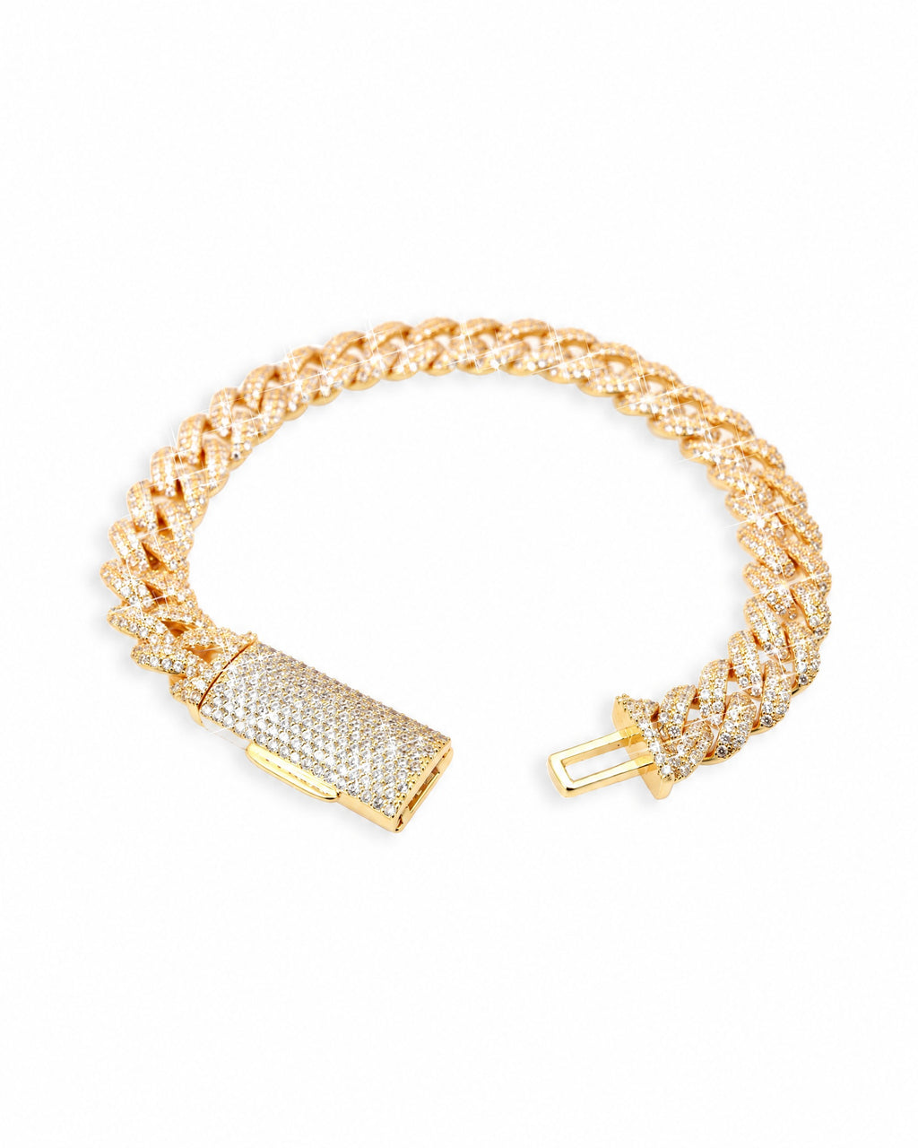 10MM Miami Cuban Link Bracelet Sparkle VVS Moissanite Detail