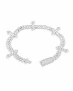 6MM Cross Link Cuban Bracelet, 14K Gold Plated - view 3