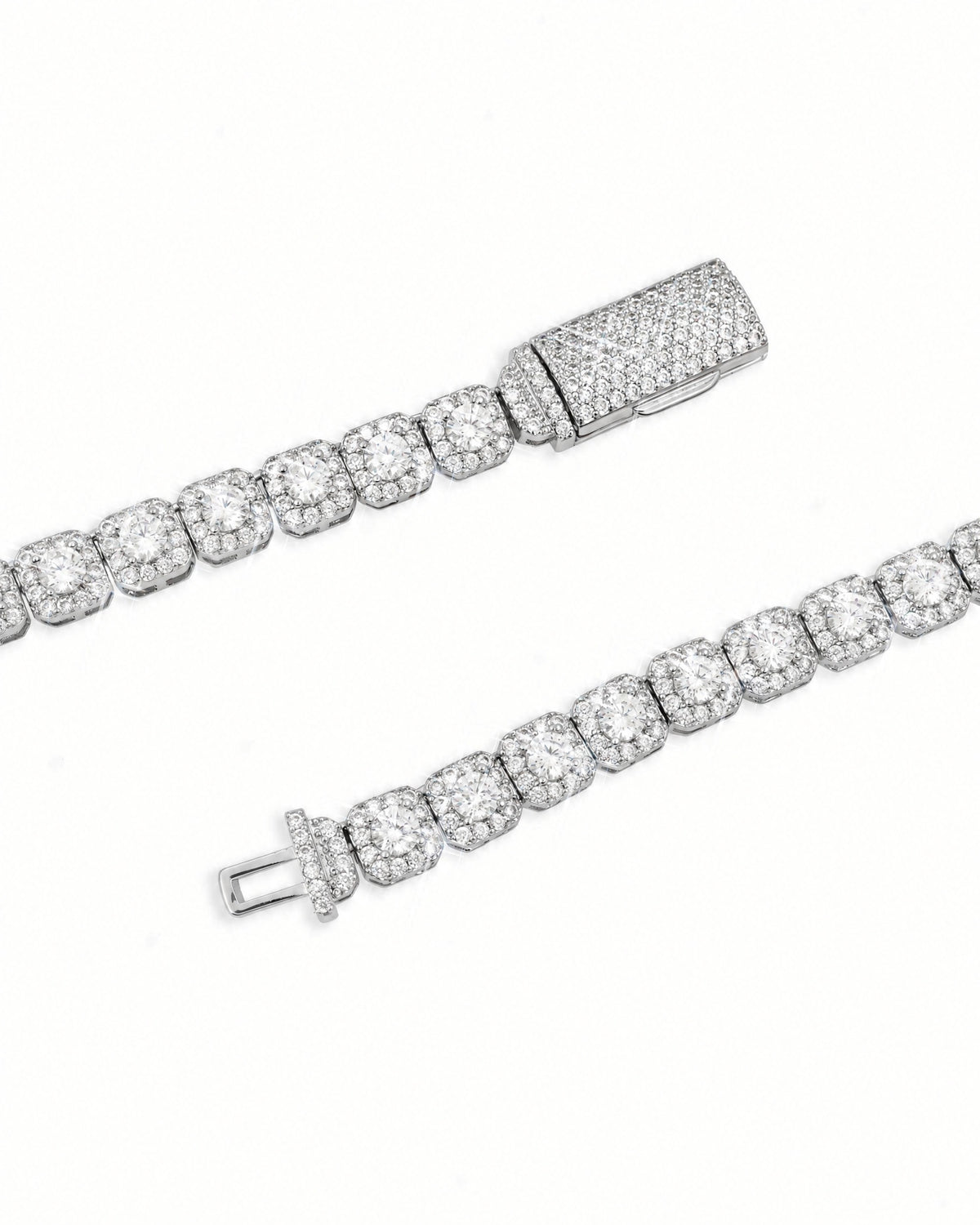 6MM Clustered Tennis Chain, 14K Gold Plated - view 3