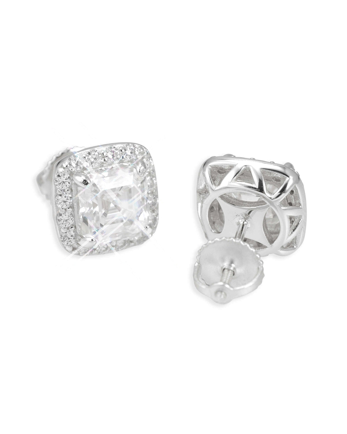 9MM Halo Stud Earrings, 14K Gold Plated by Montièr