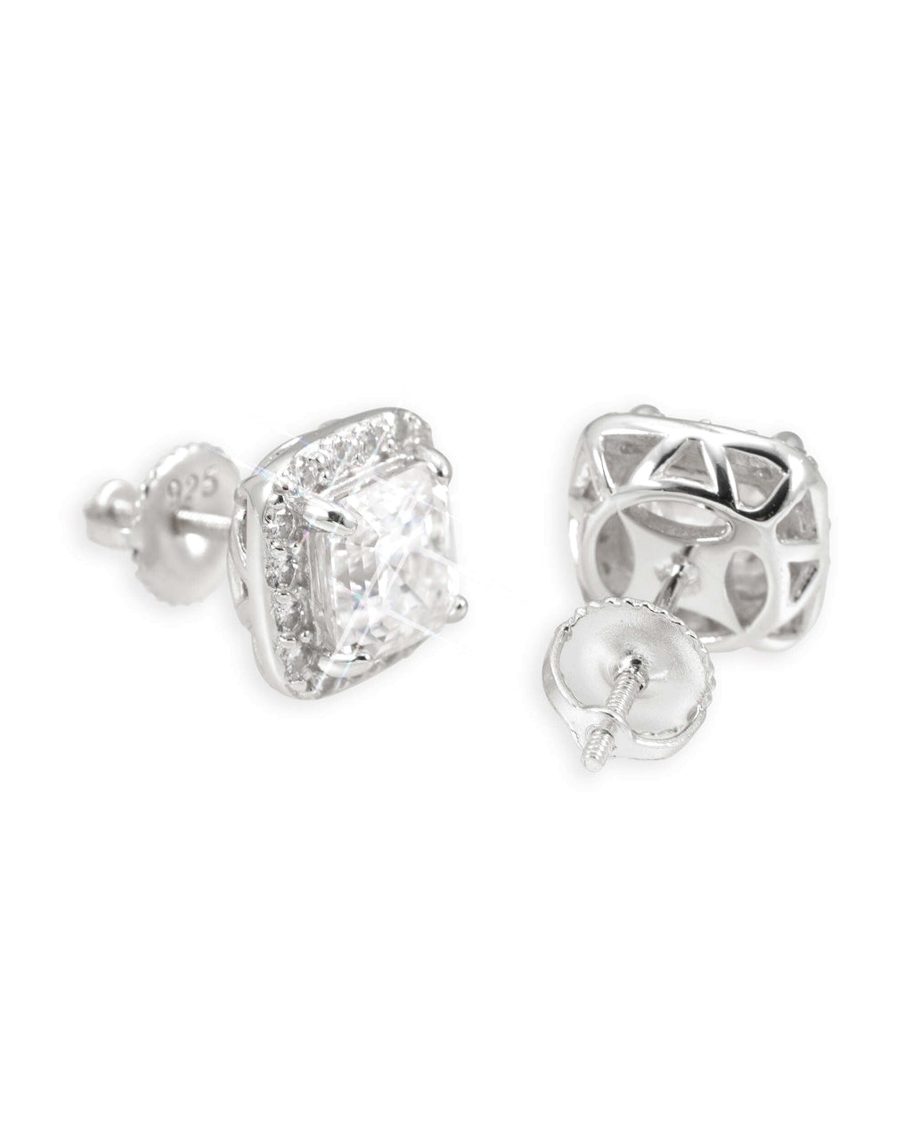 9MM Halo Stud Earrings, 14K Gold Plated - view 3