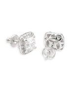 9MM Halo Stud Earrings, 14K Gold Plated - view 3