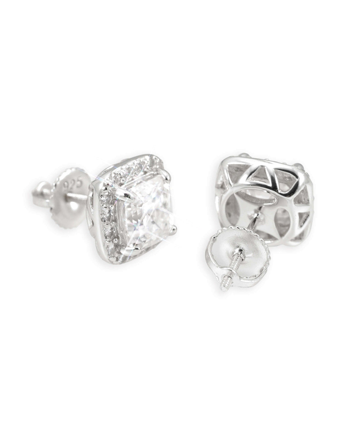 9MM Halo Stud Earrings, 14K Gold Plated - view 3