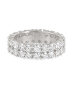 2-Row Iced Band Ring, 14K Gold Plated by Montièr