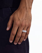 2-Row Iced Band Ring, 14K Gold Plated - view 2