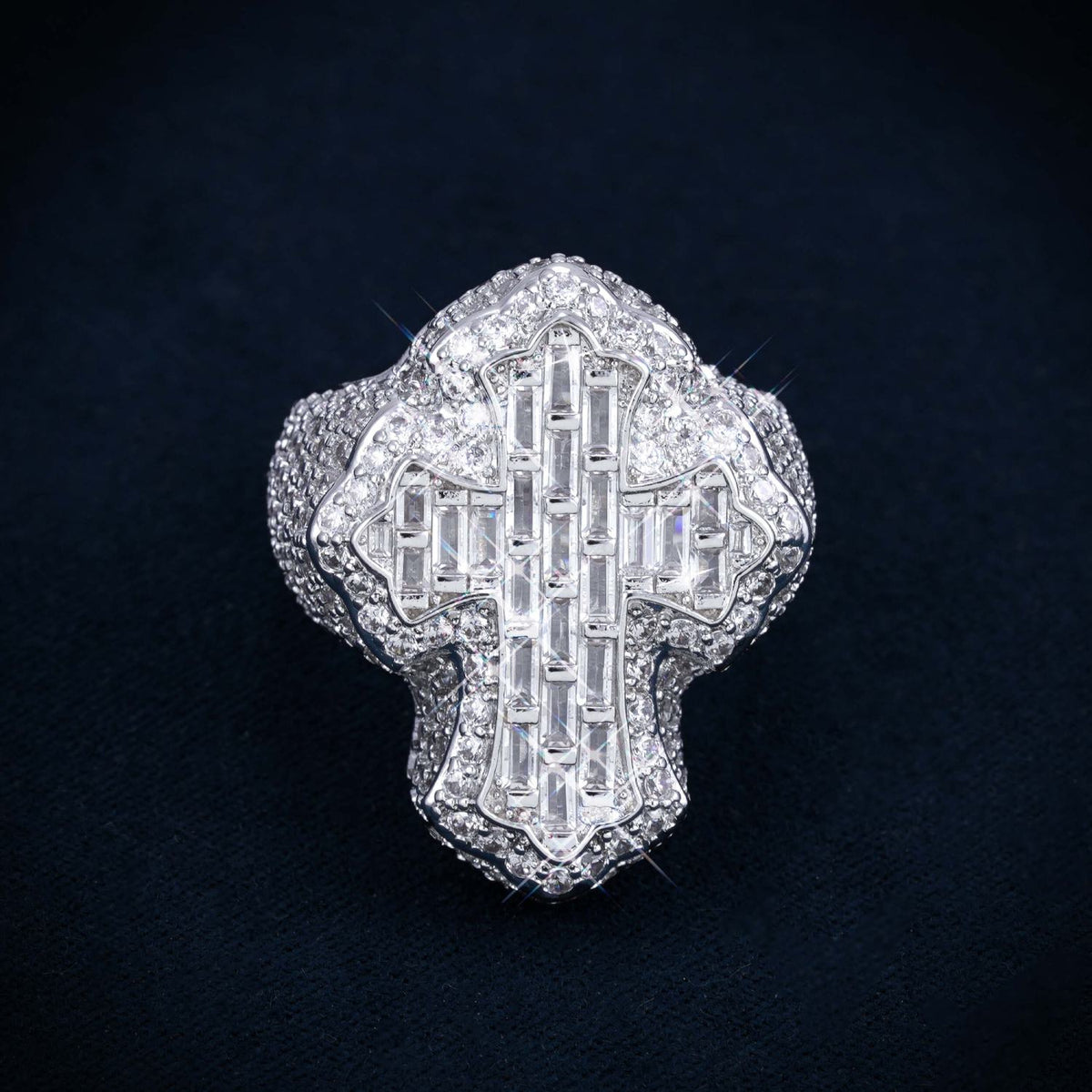 Fleur Cross Ring, 14K Gold Plated - view 7