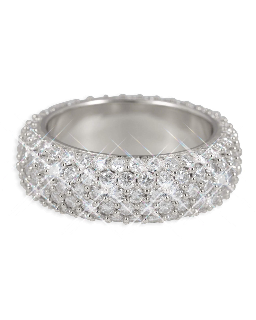 5-Row Iced Band Ring, 14K Gold Plated by Montièr