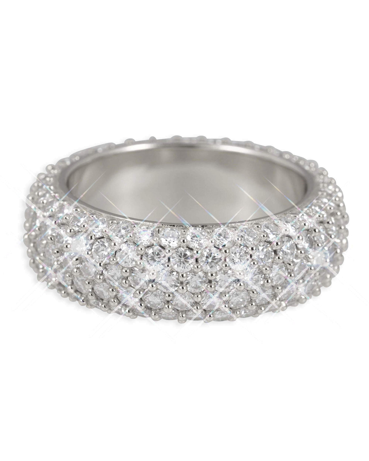 5-Row Iced Band Ring, 14K Gold Plated by Montièr