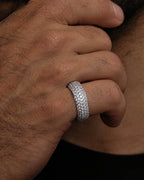 5-Row Iced Band Ring, 14K Gold Plated - view 4