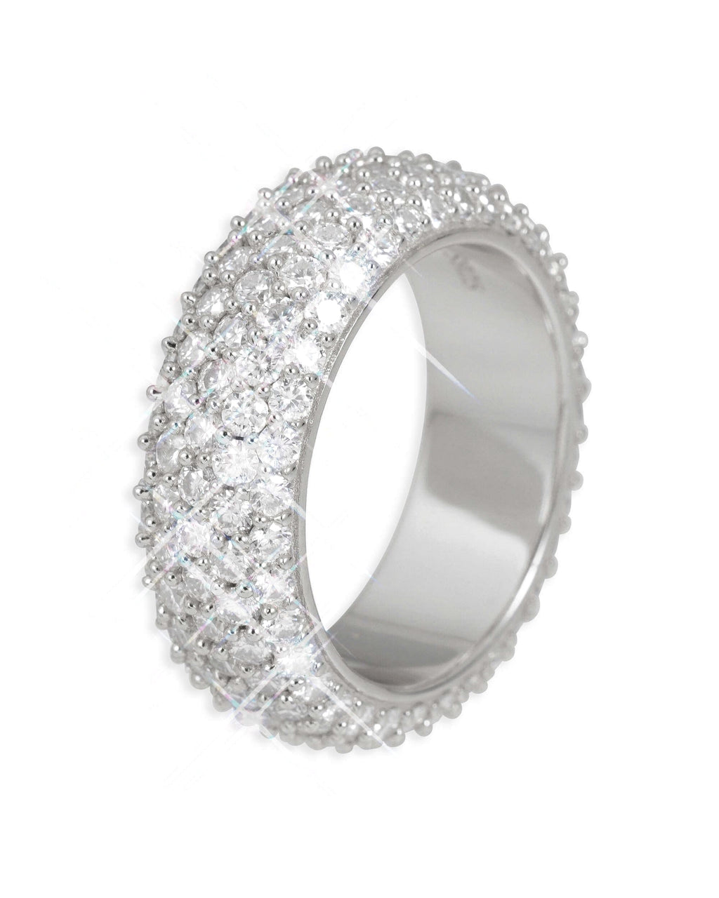 5-Row Iced Band Ring, 14K Gold Plated - view 5