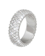 5-Row Iced Band Ring, 14K Gold Plated - view 5