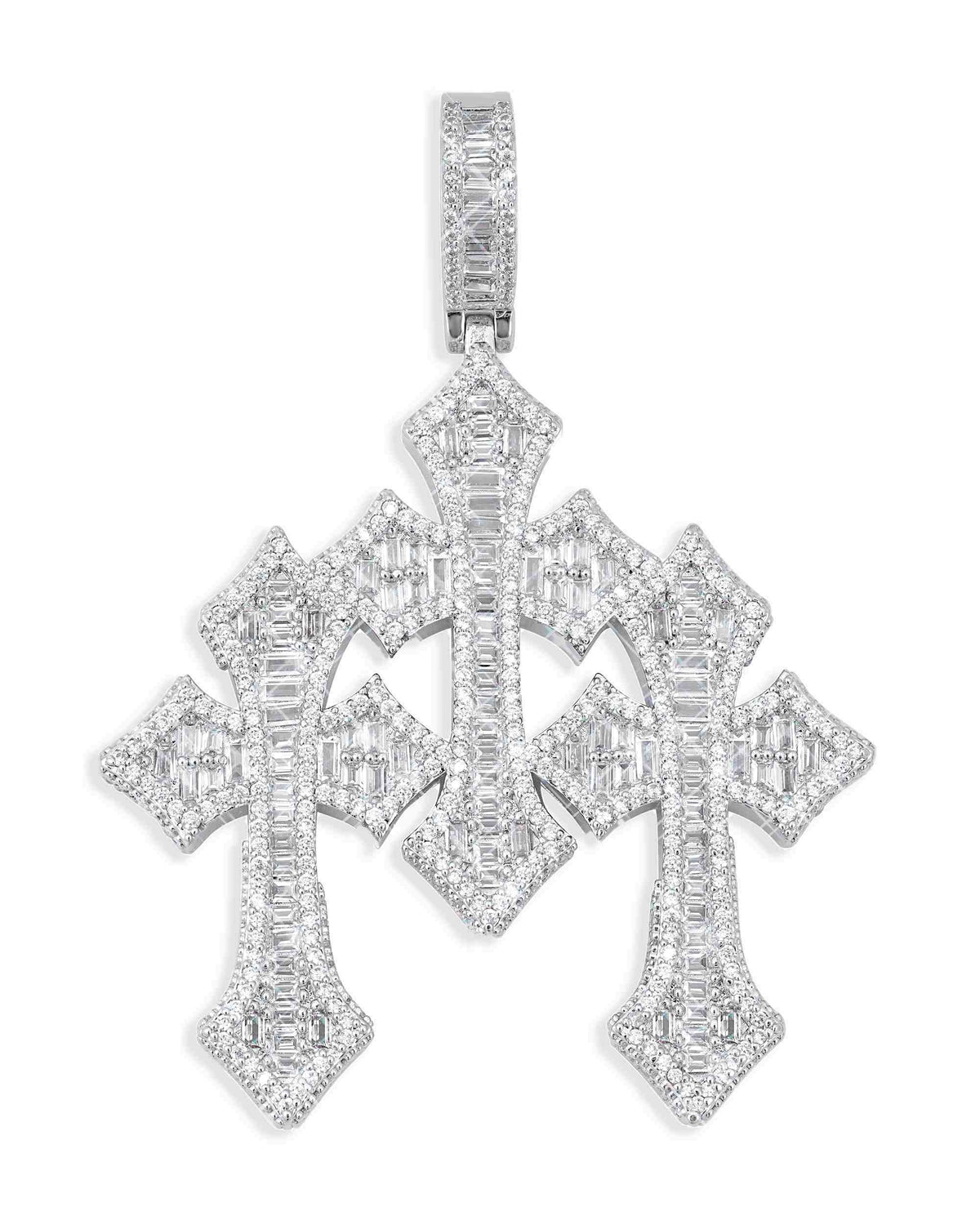 Triple Cross Pendant, 14K Gold Plated by Montièr