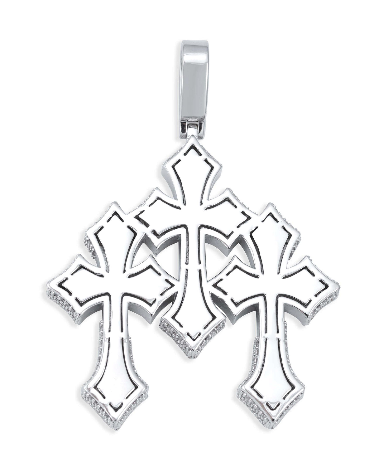 Triple Cross Pendant, 14K Gold Plated - view 5