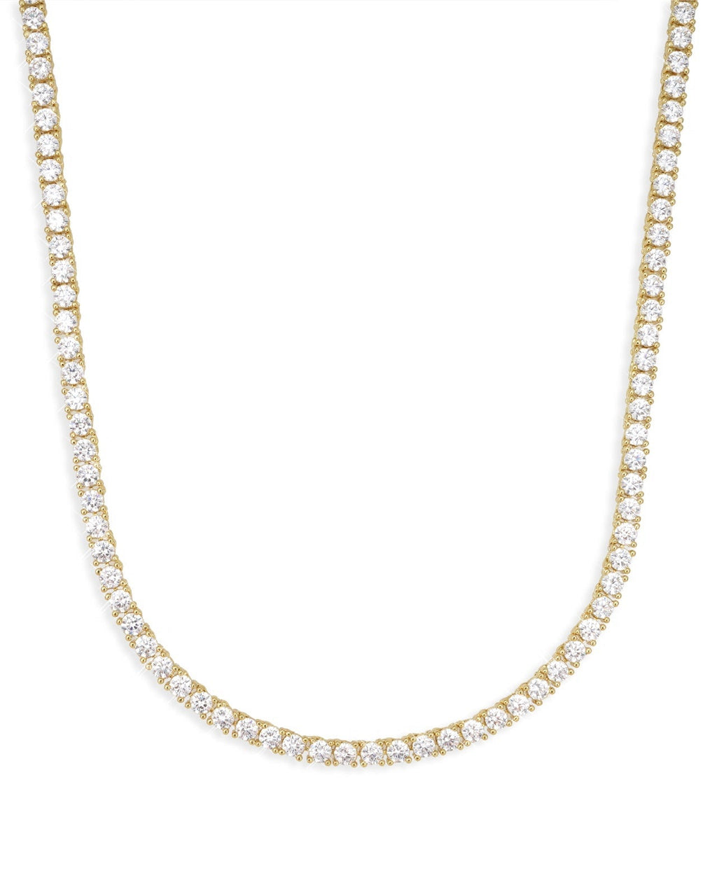 Tennis Chain, 14K Gold Plated, All Sizes - view 14