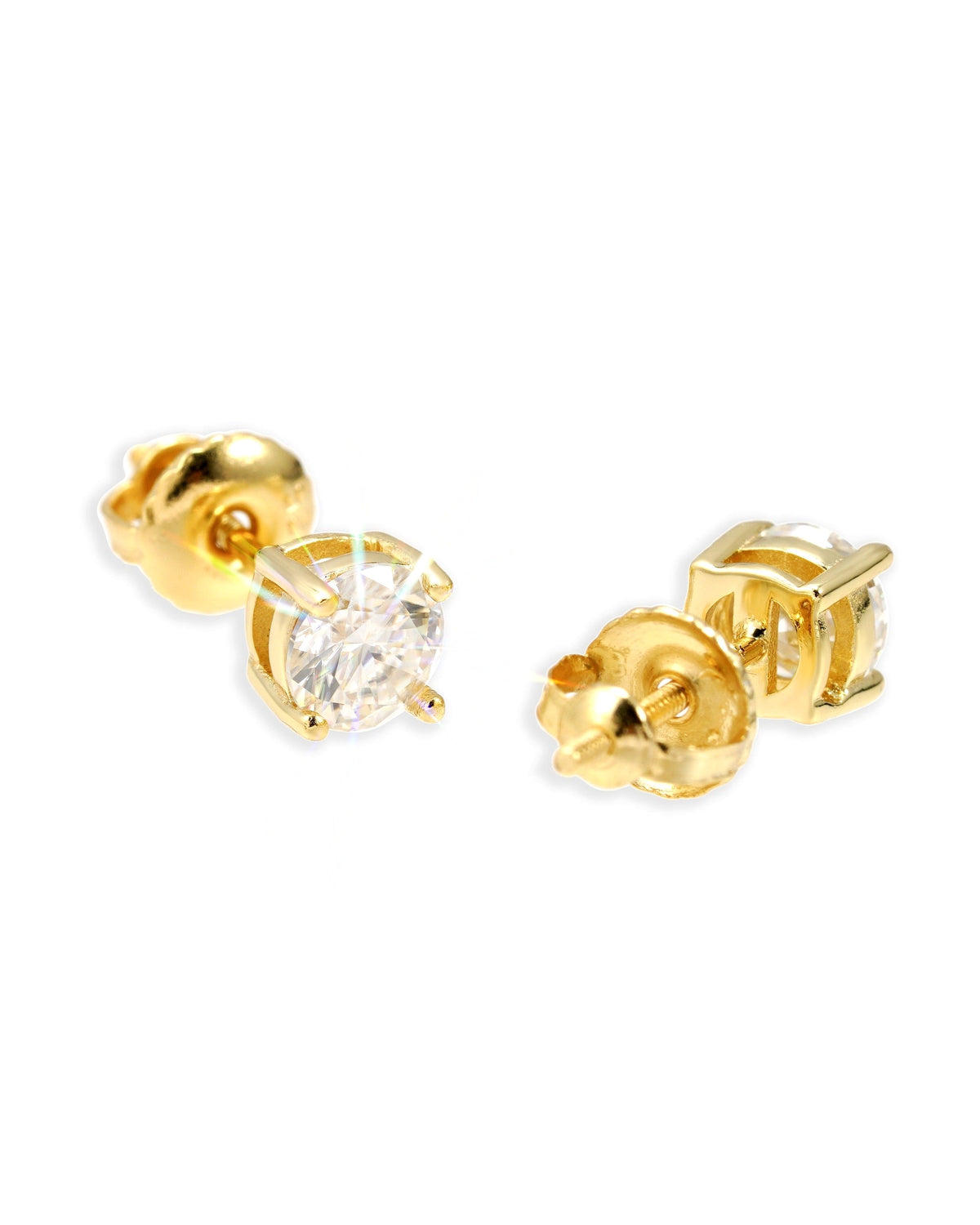 Stud Earrings, 14K Gold Plated, All Sizes - view 5